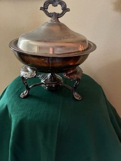 Silver-Plated Chafing Dish with Stand