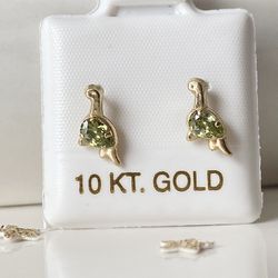 10k Solid Gold Earrings , Aretes De Oro 10k 