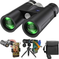 12×42 Binoculars for Adults with Smartphone Holder & Tripod