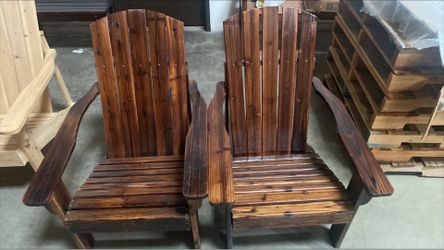 Set of 2 Cedar Wood Adirondack Chairs - OBO