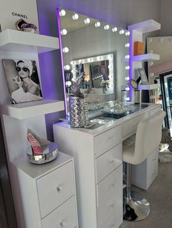 vanity with touch screen mirror