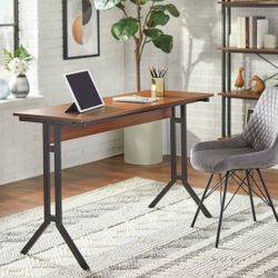 New Spacious Writing Computer Desk Sturdy Walnut Finished