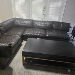 50 inch tv with stand brand new bed with frame leather sectional and table.....lamp and chair...everything has to go!