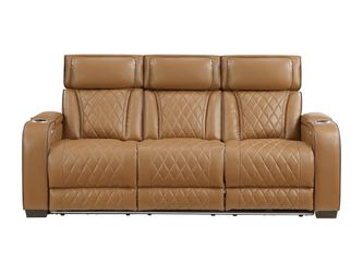 Fairway Brown Power Double Reclining Sofa