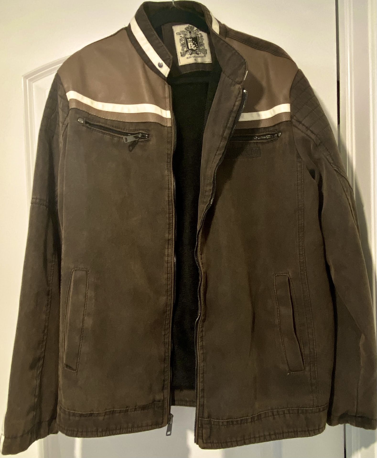 Bleu Grandeur Olive Green Furred Bomber Jacket XL
