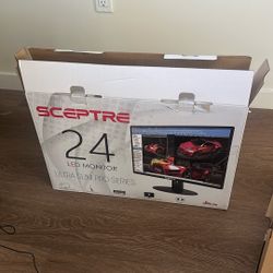 (Two) Sceptre 24” LED Monitor – 1080p, HDMI, Built-in Speakers