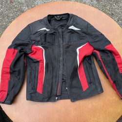 Mens Scorpion EXO Motorcycle Jacket Size S Water Resistant Model 36316 Black Red Needs Cleaning