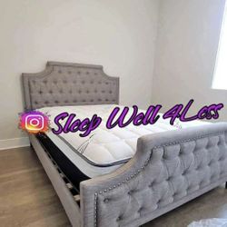 NEW  QUEEN BED FRAME AND MATTRESS 