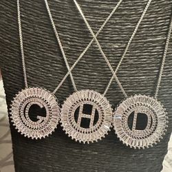 White Gold Plated Initial Necklace