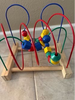 wooden bead maze / bead roller coaster activity toy