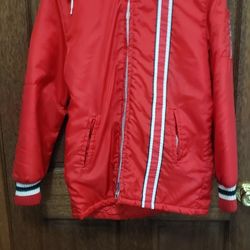 Vintage 70s Nylon Racing Jacket Quilted Avon Sportswear Red Snow Parka