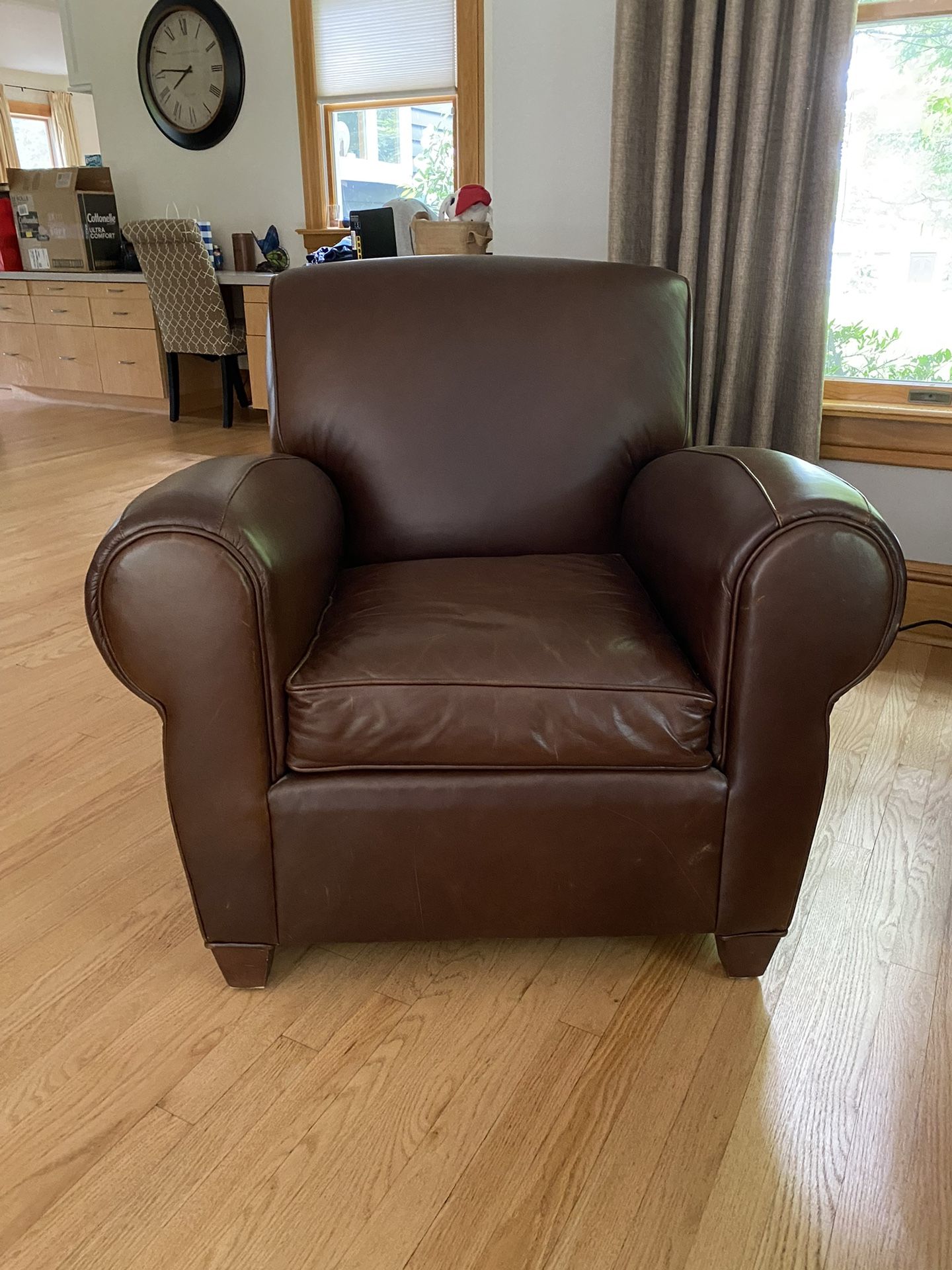 Pottery Barn Manhattan Leather Armchair