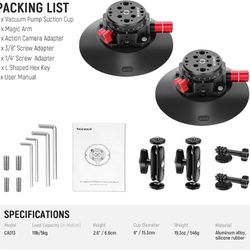 Neewer Suction Cup Camera Mount Set