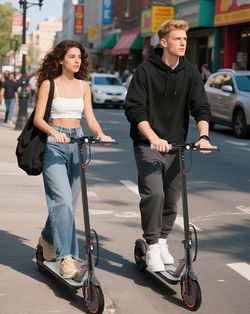 Electric Scooter with Dual Suspension, 8.5”/10" Tires, 350W/500W Motor, 19/22 Mph, Max 22/25/27/49Miles Range, Foldable E Scooter for Adults with Brak