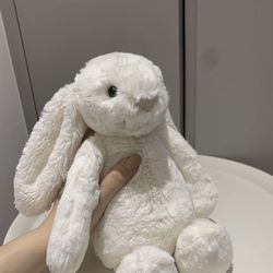 White Fluffy Rabbit Plush Toy
