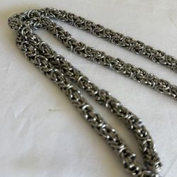 Heavy Men’s Byzantine Chain Necklace – Stainless Steel – 30 Inches