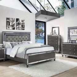 Brand New Elegant Refino Queen Size Bedroom Set 
