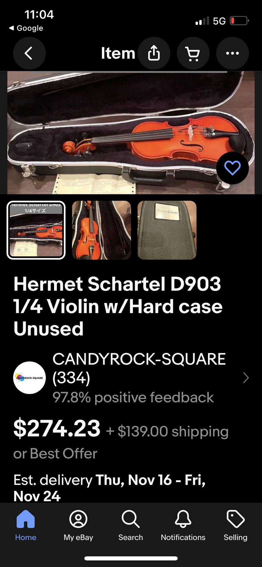 Hermet Schartel 1/4 Violin 