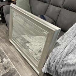 Large Wall Mount Gray Frame Mirror