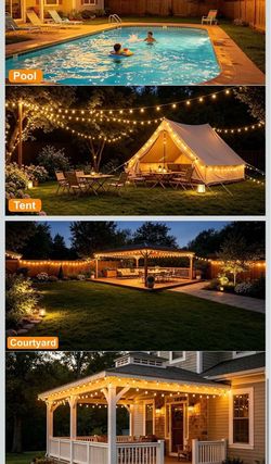 Solar Outdoor String Lights 100ft LED Patio Light