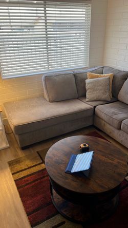Sectional sofa with pillows, delivery possible