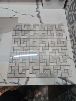Marble and Glass Mosaic Tile Sheet