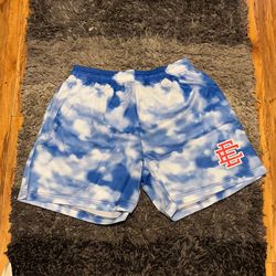 EE shorts and denim shorts