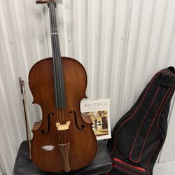 Full Size Student Cello w/ Case & Bow – Beginner Instrument – As Is 