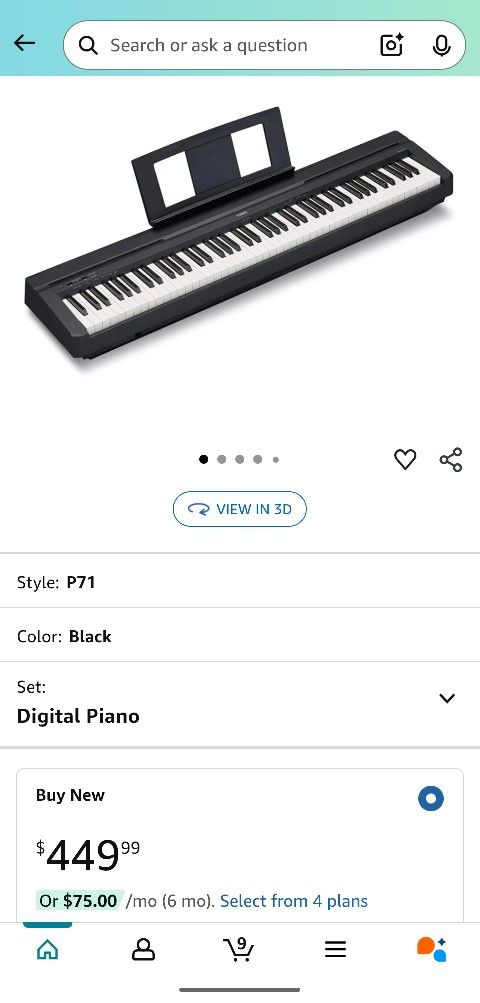 Yamaha P71 Keyboard/ Like New