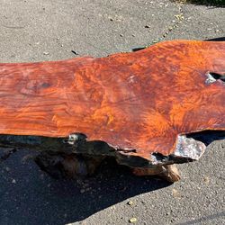 Redwood INSANE Live-Edge Solid Wood Slab Table 🌳 One-of-One Statement Piece