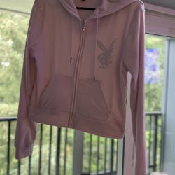 Rose Pink Playboy Zip Up Jacket Large