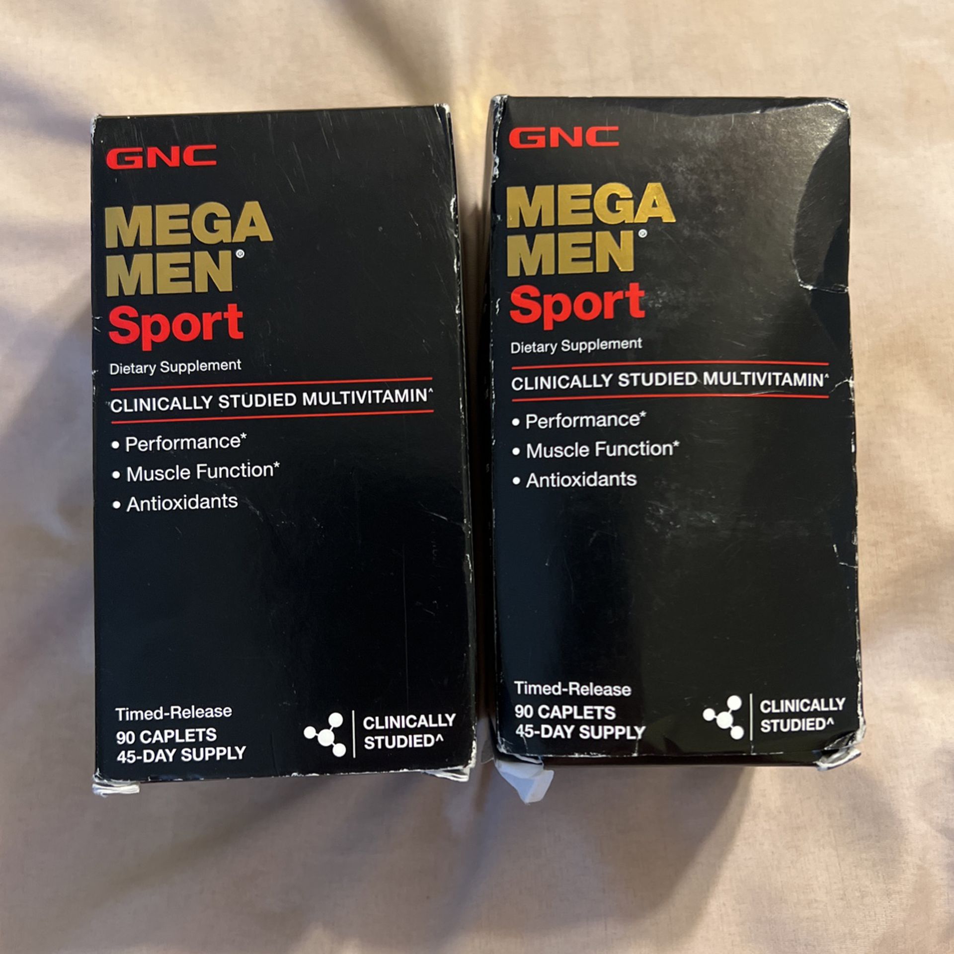 2 Bottles Of 90 Caplets GNC Mega Men Sport