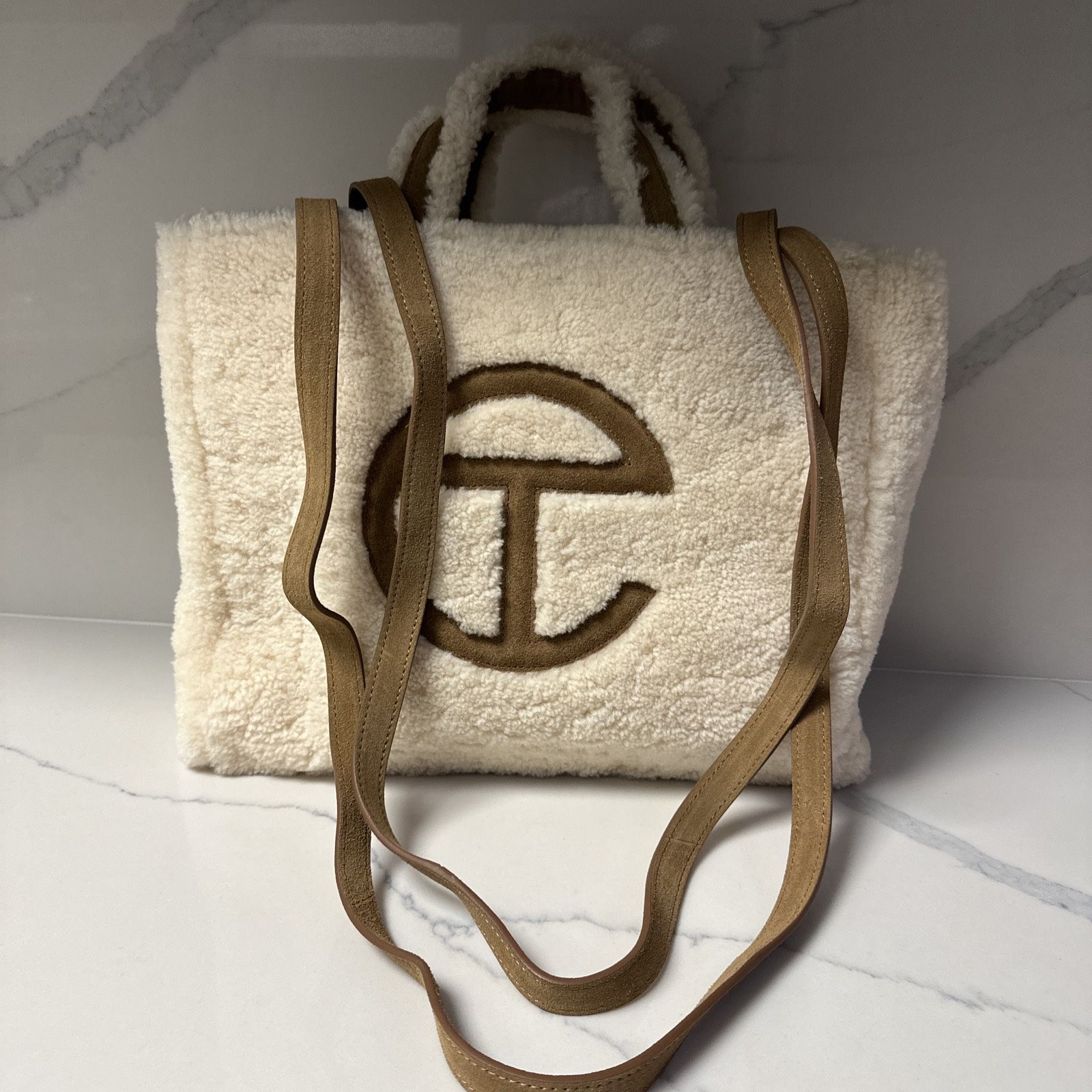 UGG X TELFAR Reverse Shopper Large Bag Sheepskin Suede Natural