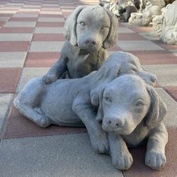 New Set Of Dogs Made Out Of Cement Perfect Gift 🎁 