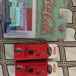 Vintage Coca Cola Salt and Pepper Shakers and Toy Car