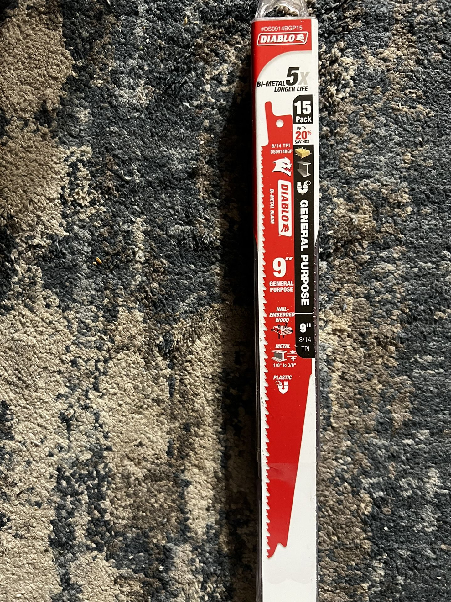 Diablo 9in Demo Demon General Purpose Reciprocating Saw Blades