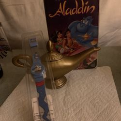 Aladdin Disney VHS Movie, Watch, & Lamp 