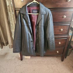 Black Men's Leather Jacket Size Large