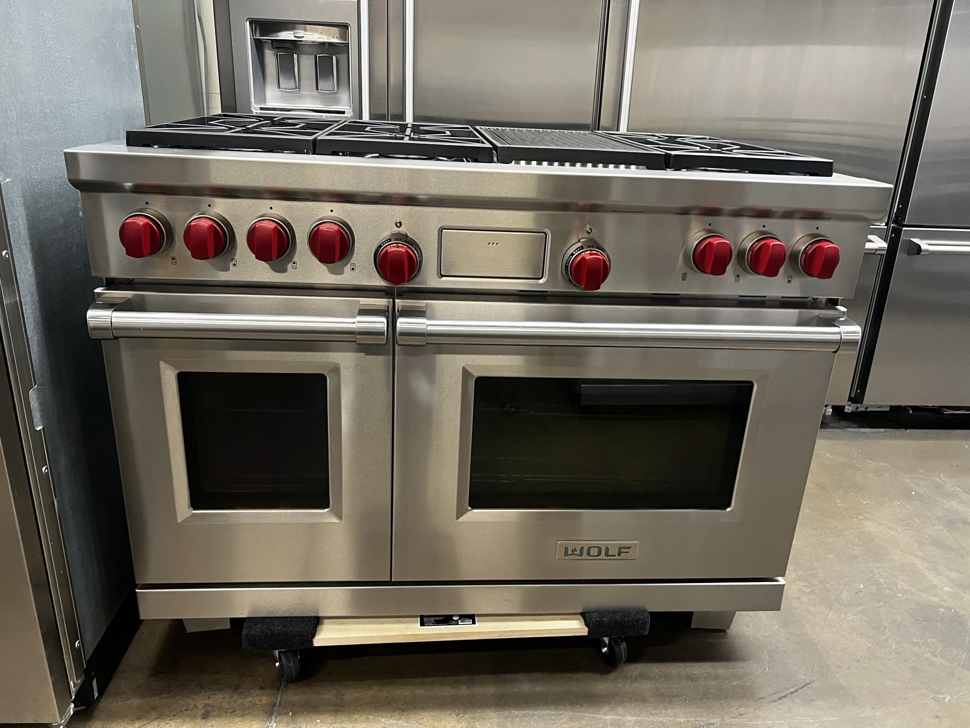 Wolf 48”Wide Dual Fuel Range Stove Stainless Steel With Grill