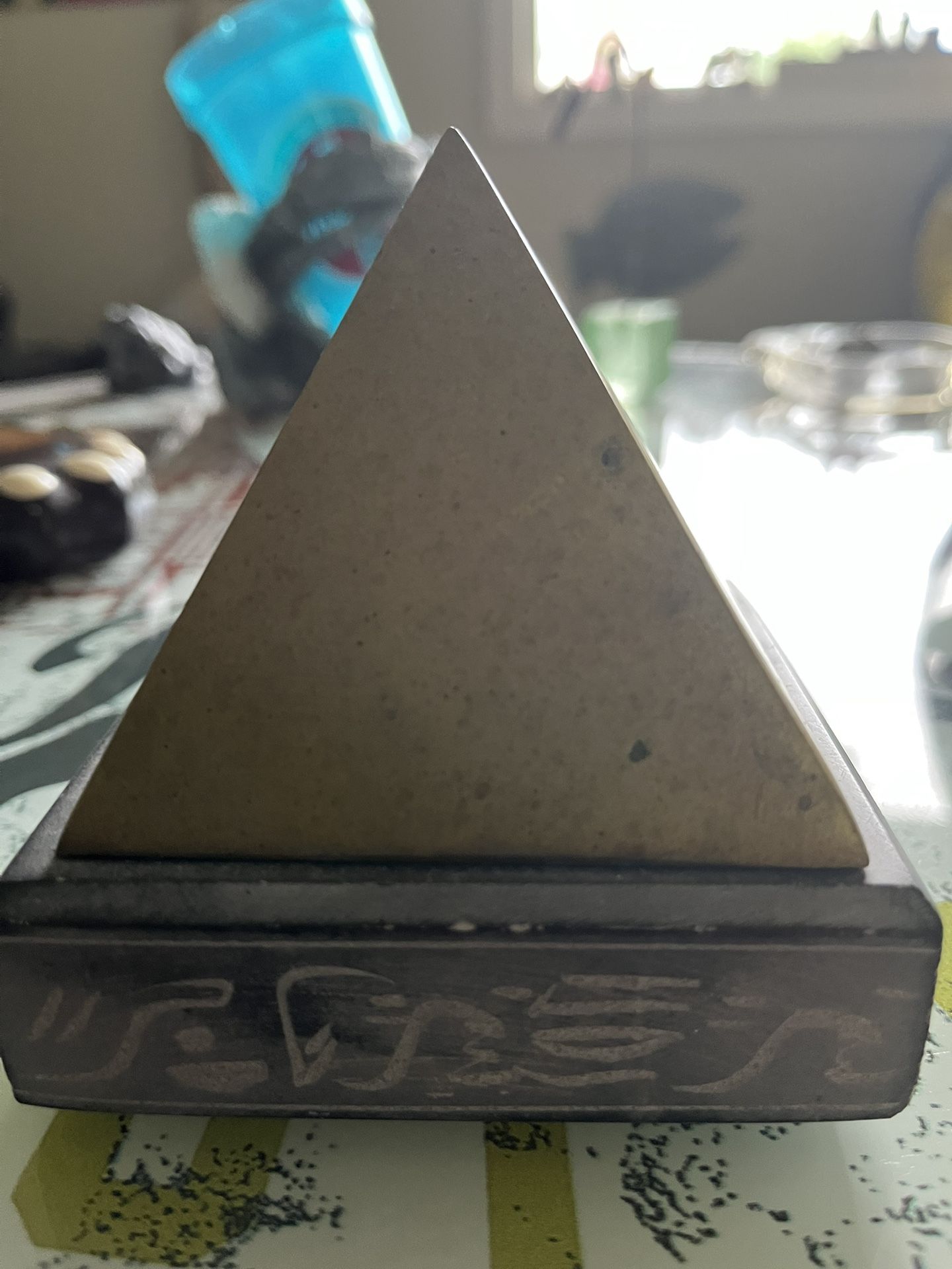 Decorative Pyramid Healing Paperweight.