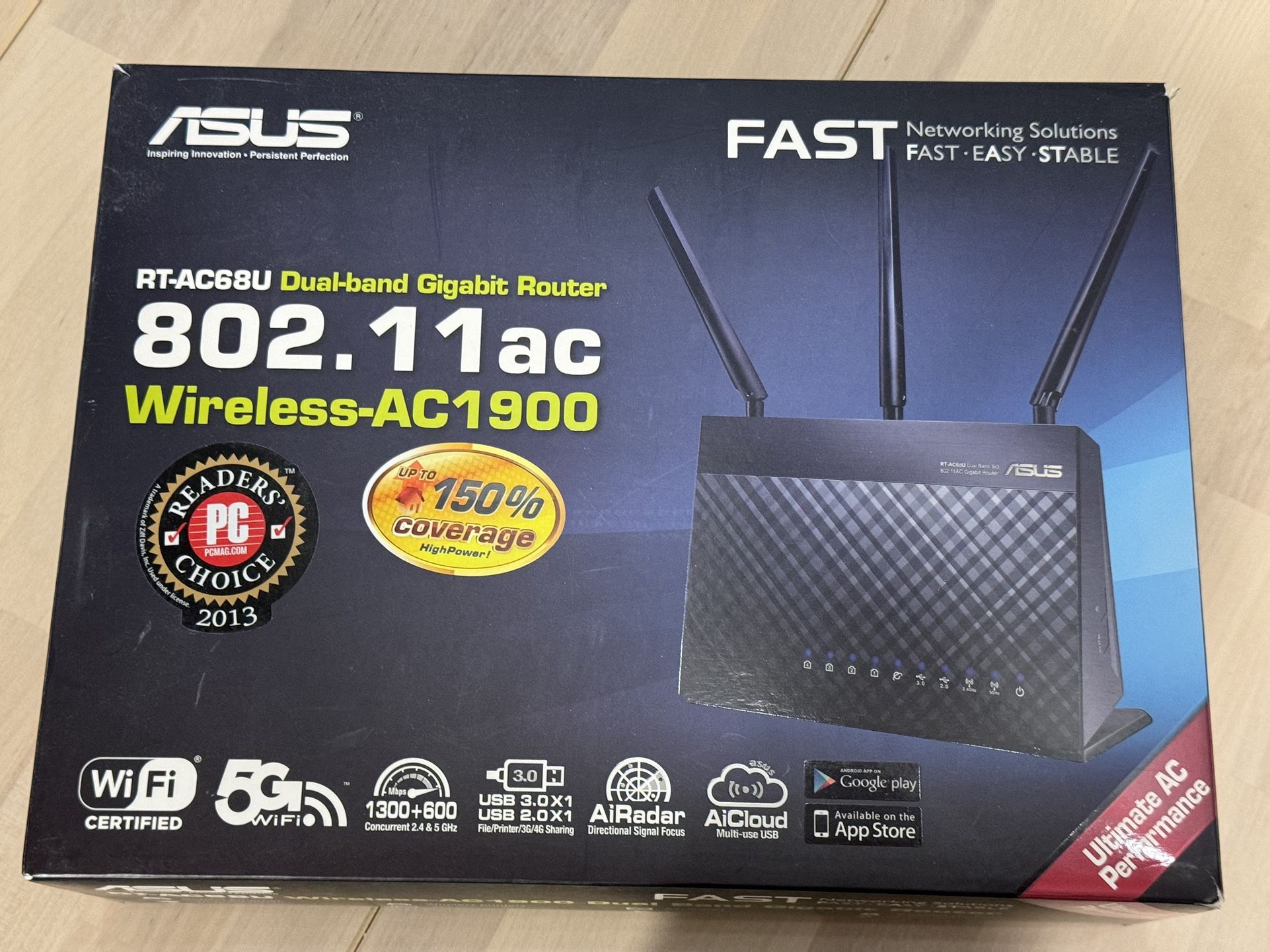 Asus RT-AC68U Dual-Band Wireless-AC1900 Gigabit Router