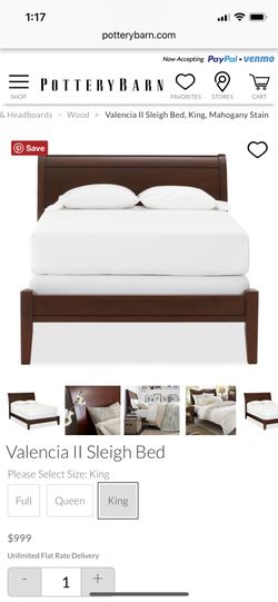 Pottery Barn Valencia Sleigh Bed Cal King for Sale in Fullerton