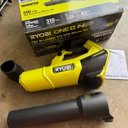RYOBI ONE+ HP 18V Brushless Whisper Series 130 MPH 510 CFM Cordless Battery Leaf Blower (Tool-Only)