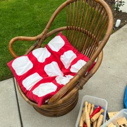 Antique Wooden Swivel Chair