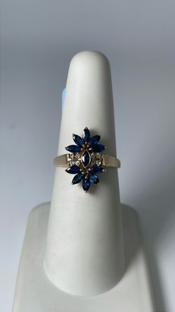 14k blue CZ cocktail ring