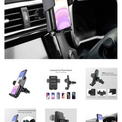Newppon Car Phone Mount Holder : Air Vent Holders for iPhone 11 Pro Xs Max Xr X 8 7 6 Plus