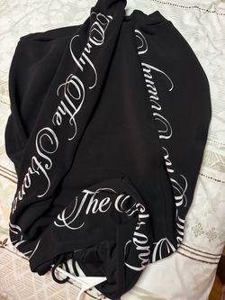 Black Hoodie with Script Embroidery