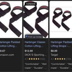 harbinger padded cotton lifting straps