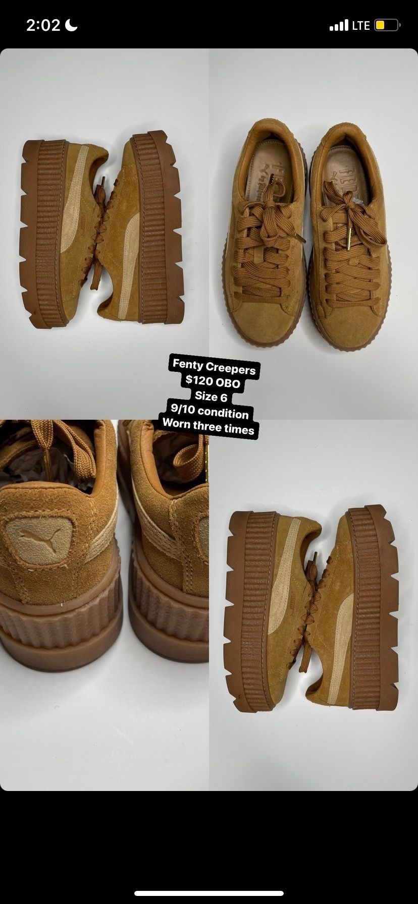 Fenty Creepers $120 OBO