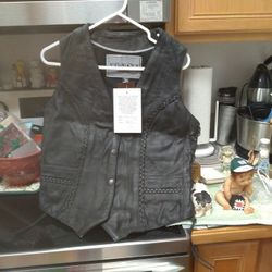 Mens Leather. Vest.  New. Size.  Med